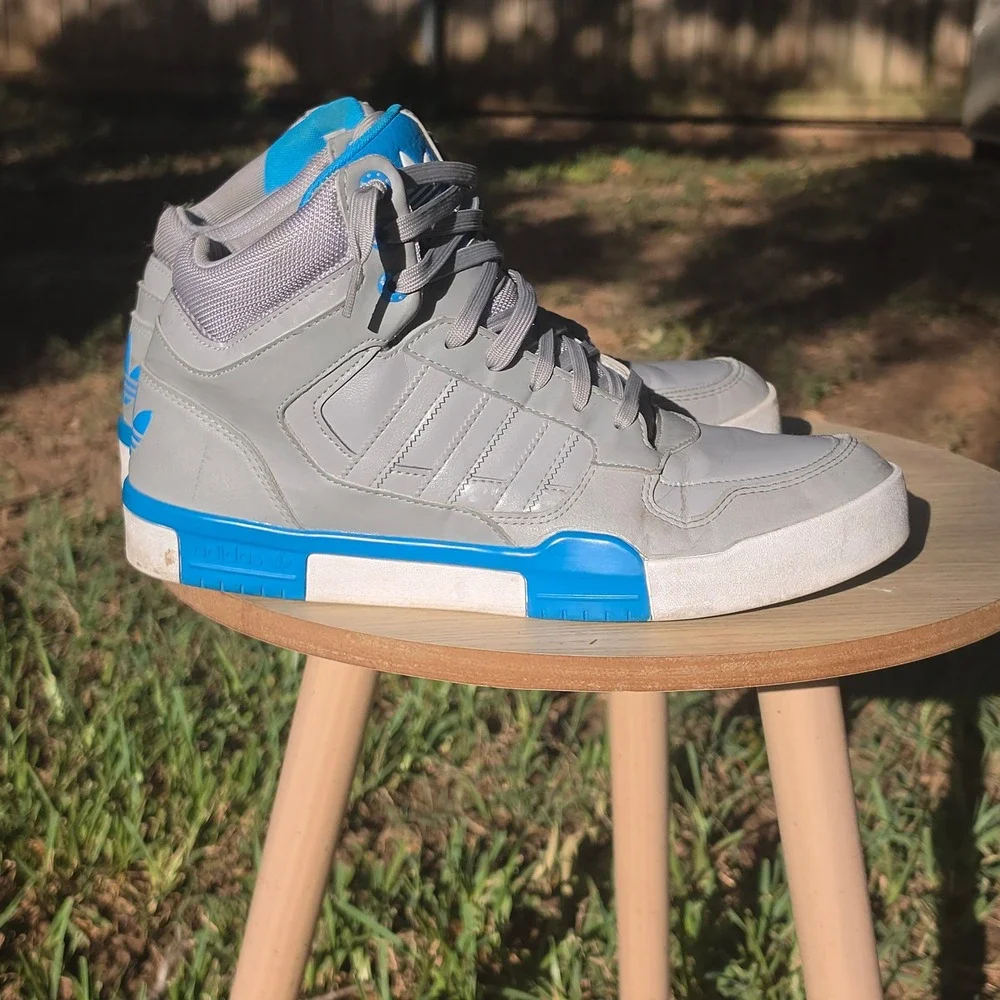 Adidas Originals Hard Court Hi Grey Blue High Top Sneakers G95607 Mens 11